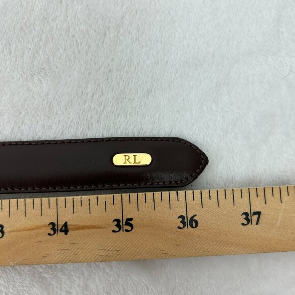 Vtg Ralph Lauren Belt Womens M Brown Leather Made In Argentina Skinny - Picture 2 of 11